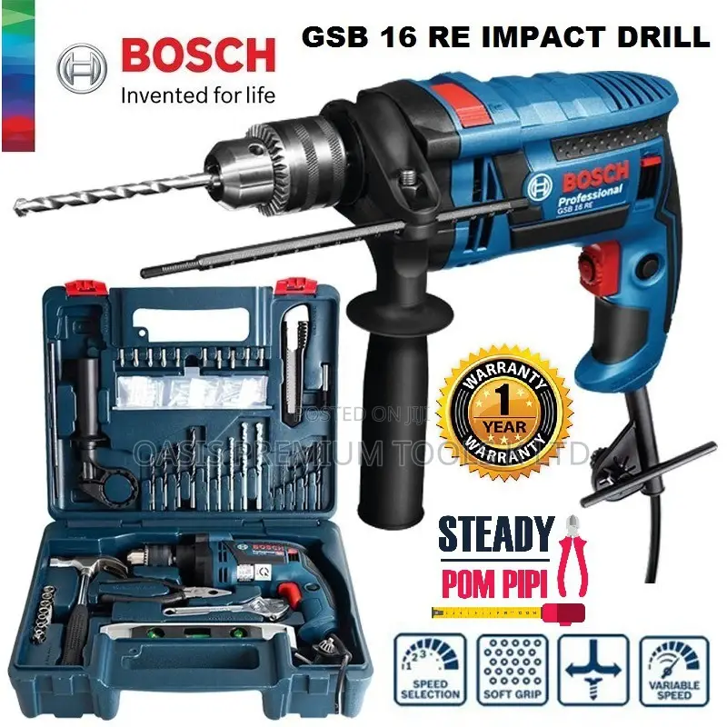 Impact Drill Gsb 16 Re + Acc Bosch