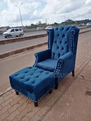 Wing Chair and Footrest