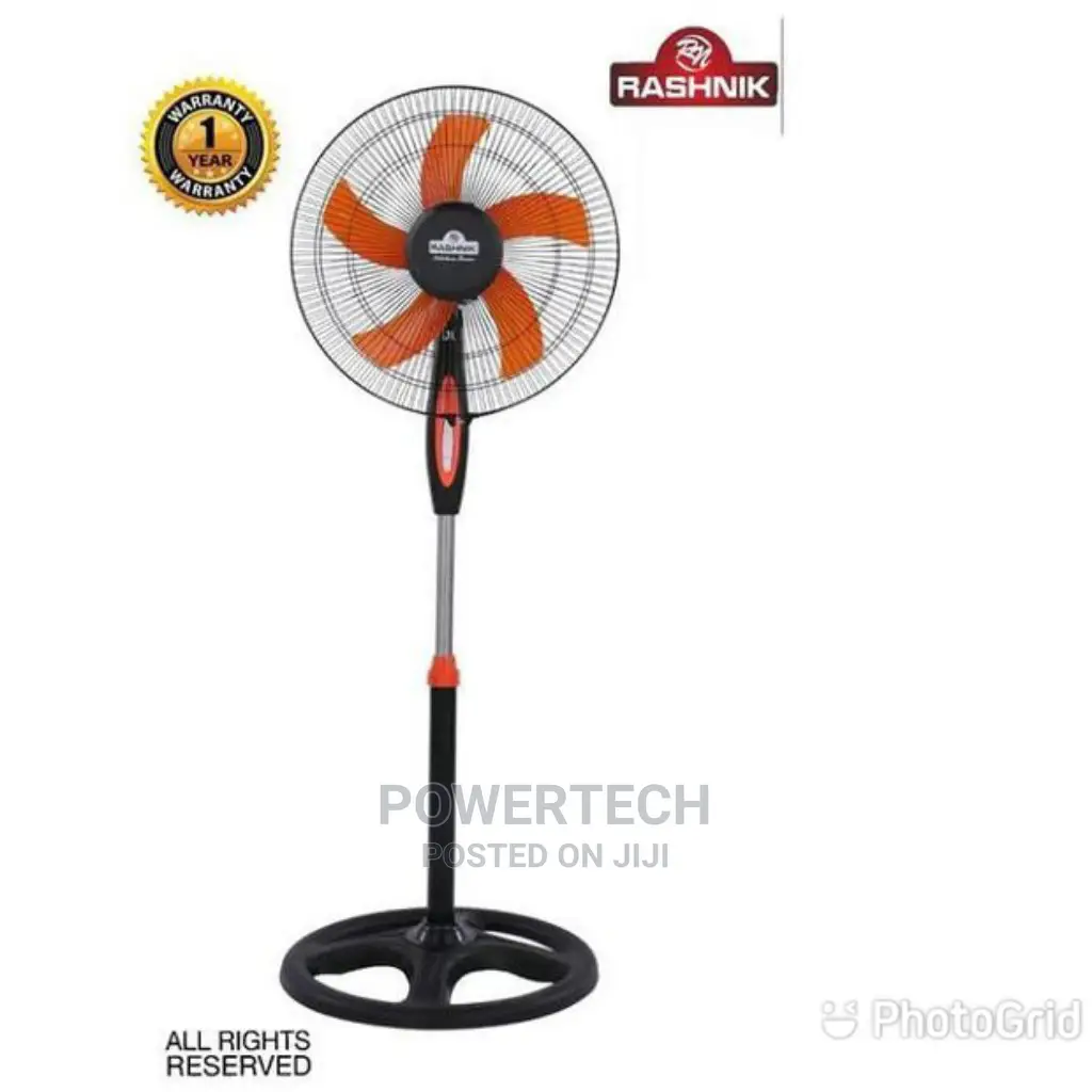 Rashnik Stand Fan 16 Inch -Black Orange