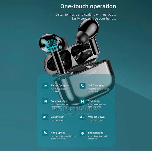 Awei T29 TWS Bluetooth Smart Touch Sports Earbuds - thumbnail 3