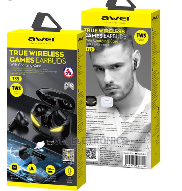 Awei T35 Tws Bluetooth Earphones With Charging Base - thumbnail 2