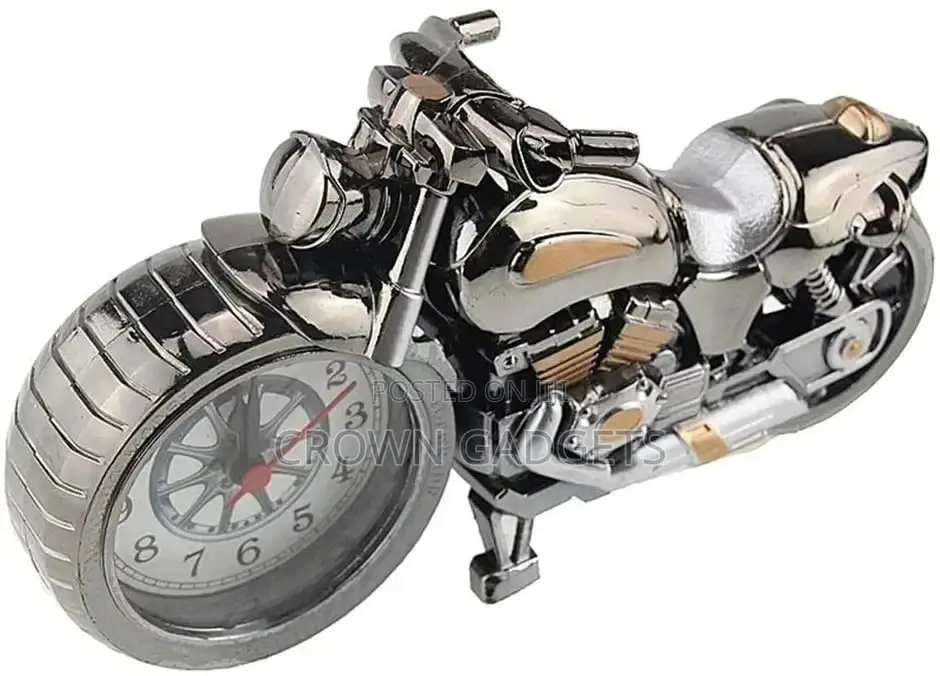 Creative Artistic Motorbike Desk Clock Model for Household