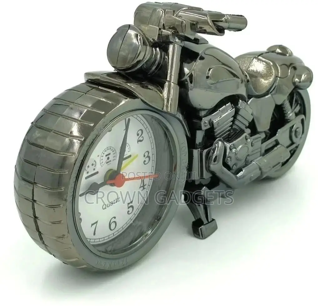 Creative Artistic Motorbike Desk Clock Model for Household