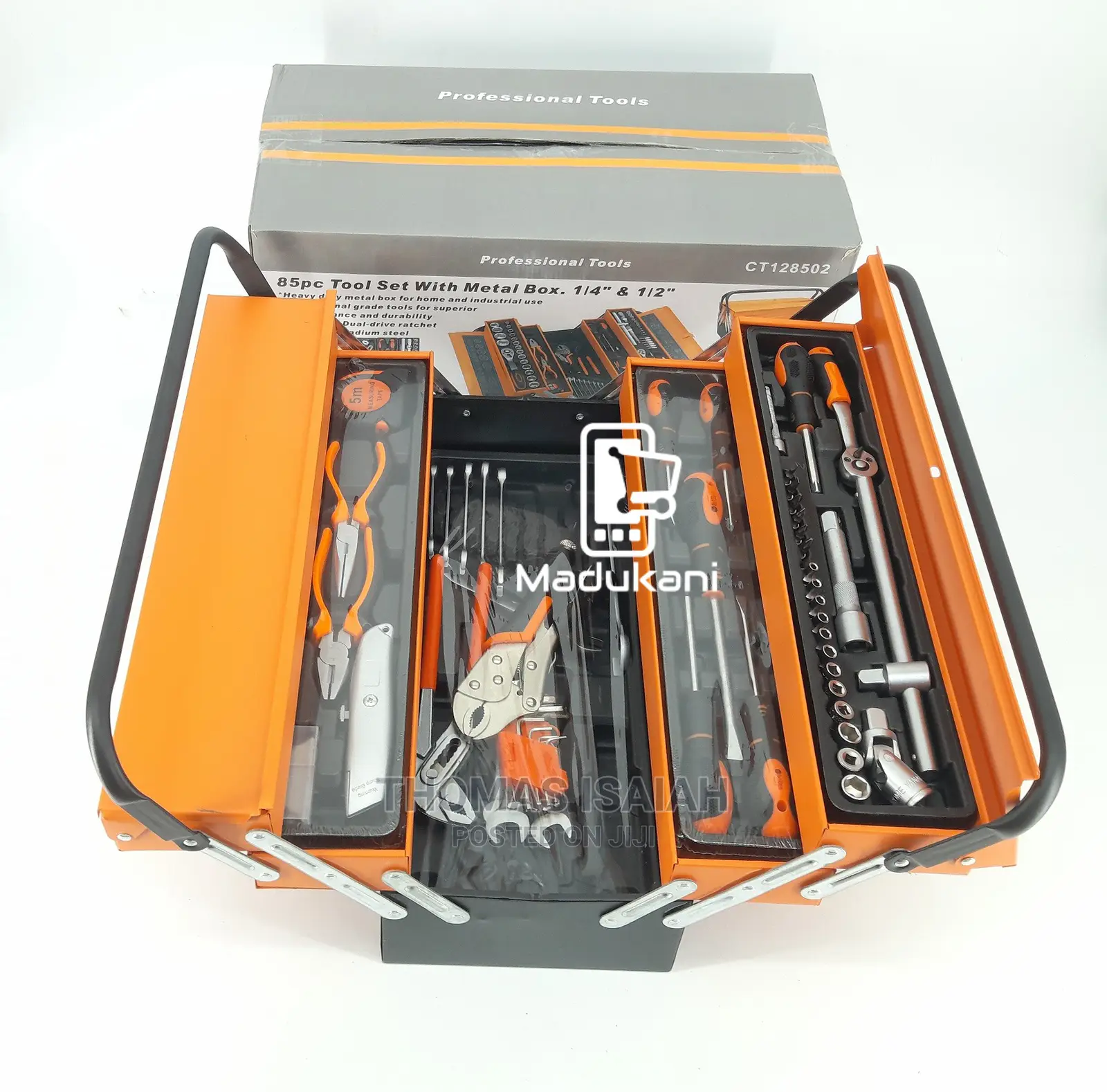 85pcs Complete Tool Set With Cantilever Metal Toolbox