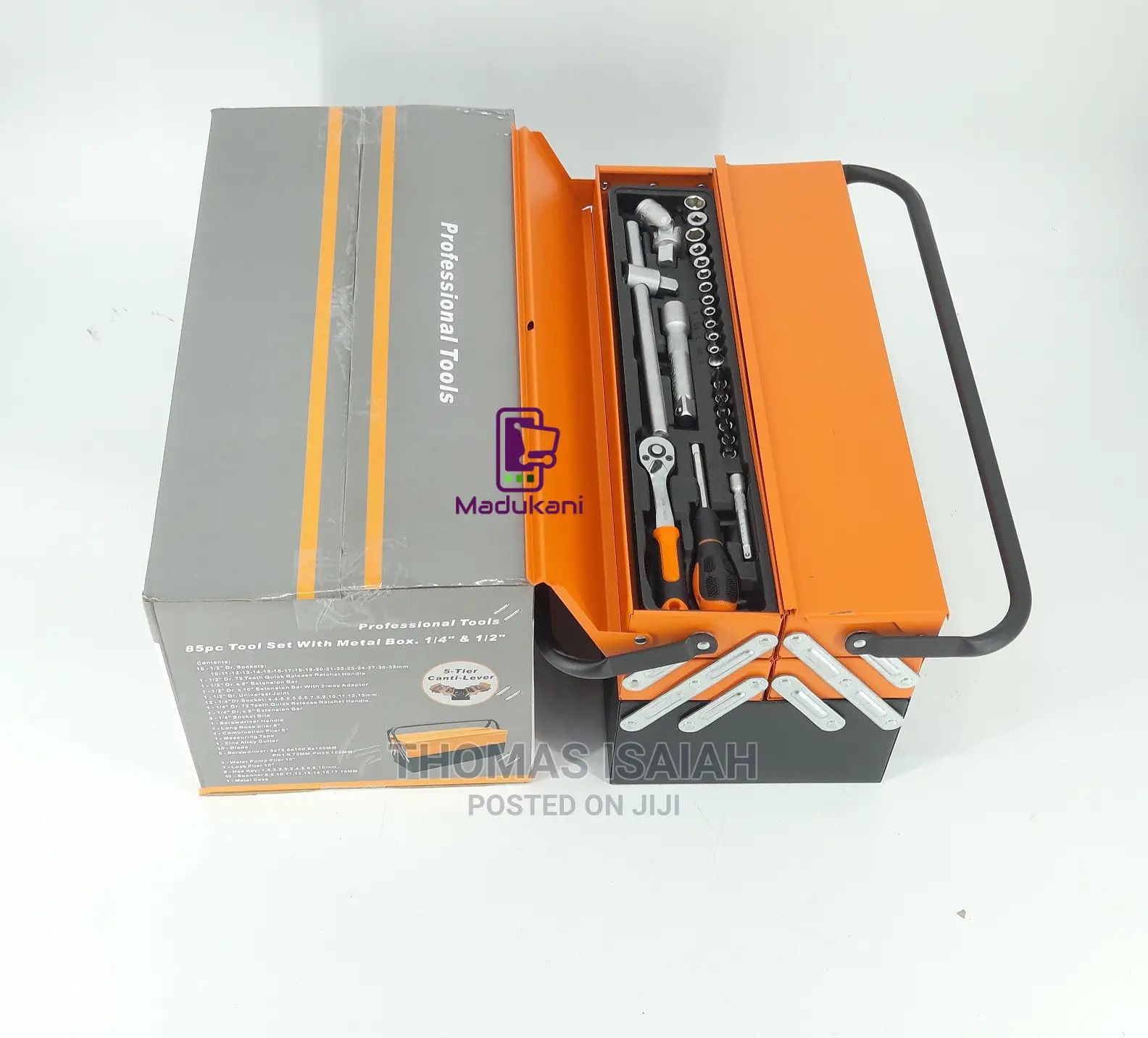 85pcs Complete Tool Set With Cantilever Metal Toolbox
