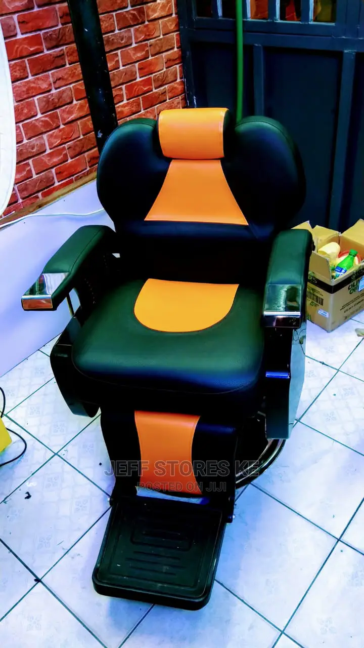 Orange/Black Jumbo Barber Chair