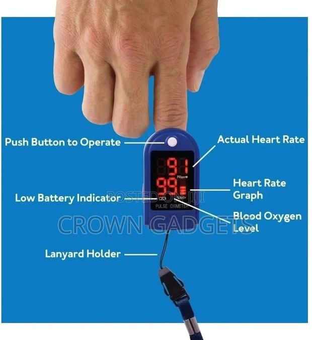 White And Blue Pulse Oximeter - main view