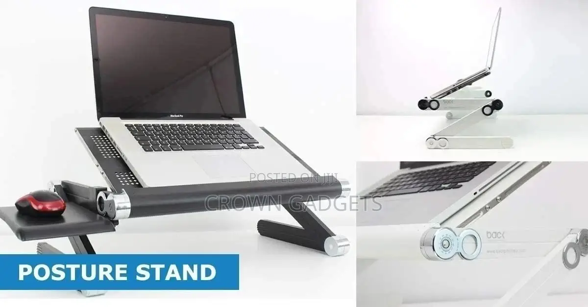 Adjustable Laptop Stand- Black for Bed
