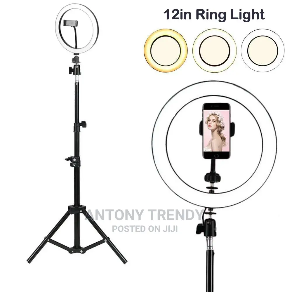 12 Inch Led Ring Light With Tripod Stand And Phone Holder