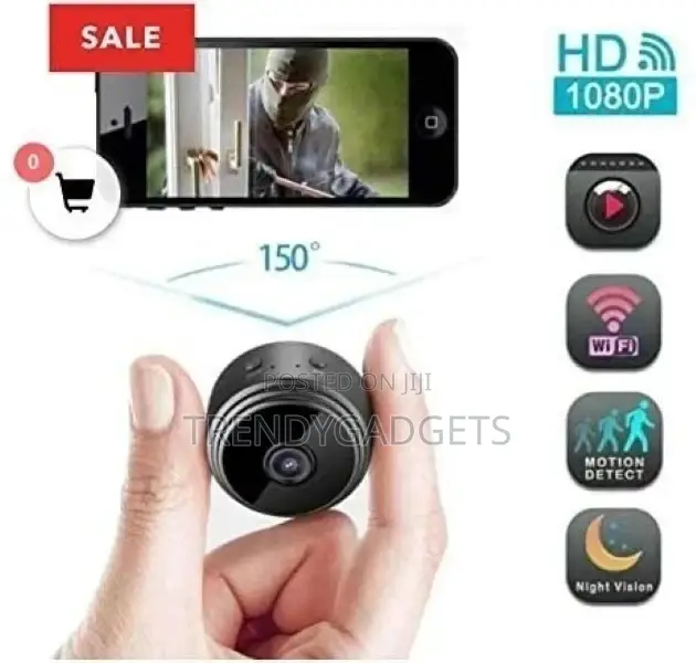 A9 1080P Magnetic Battery Powered Mini Wifi Camera Black