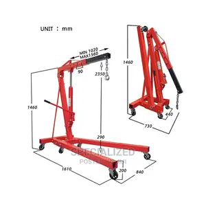 2 Ton Garage Car Engine And Gearbox Crane Hoist