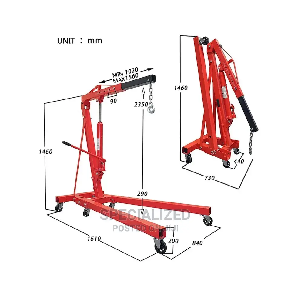 2 Ton Garage Car Engine And Gearbox Crane Hoist