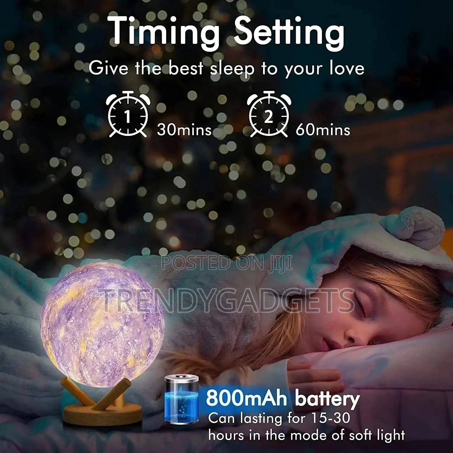 3D Moon Lamp Rechargeable Night Light