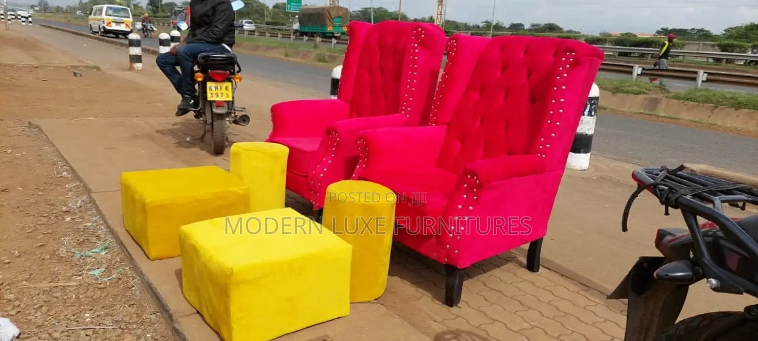 Wing Chair and Footrest