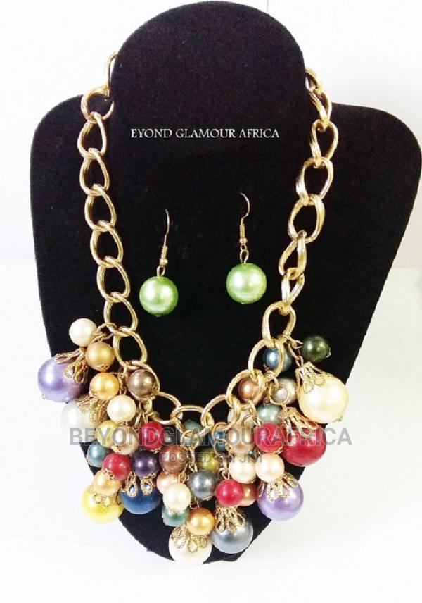 Womens Multicolor Pearl Statement Jewelry Set - main view