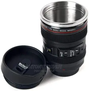Camera Lens Coffee Mug With Lid,Double Walled and Stylic