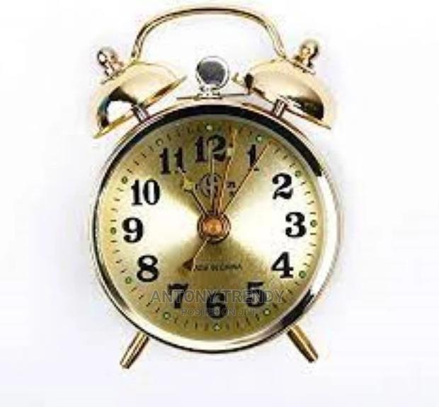 Small Cheap Funny Antique Alarm Clock Gold Double Bell Alarm
