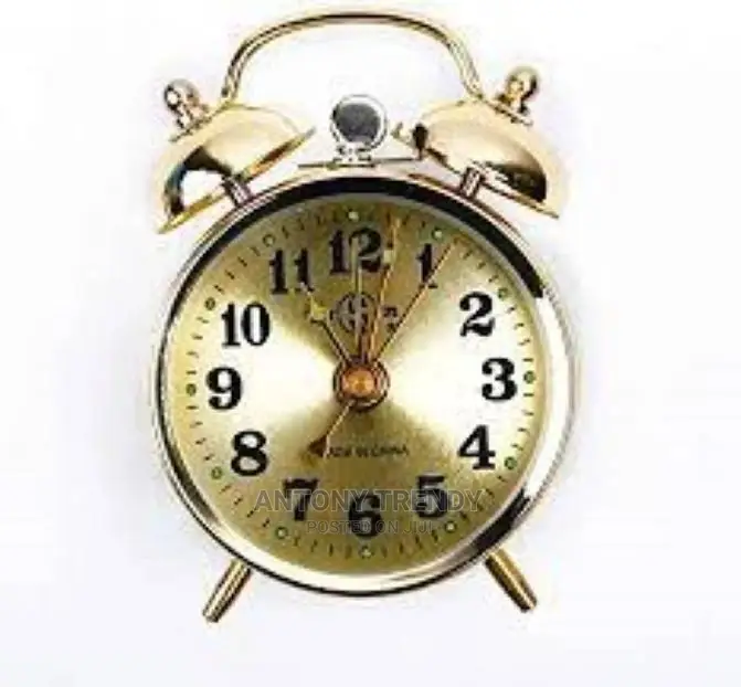 Small Cheap Funny Antique Alarm Clock Gold Double Bell Alarm