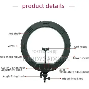 14 Inch Ring Lamp Adjustable, Dimmable Photography Studio