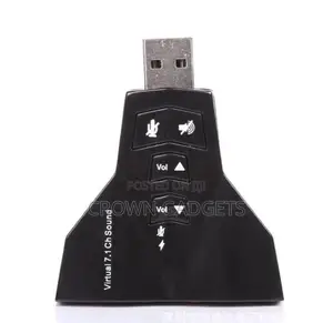 Black Double Sound Card Virtual 7.1