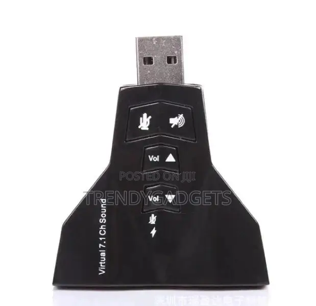Black Double Sound Card Virtual 7.1