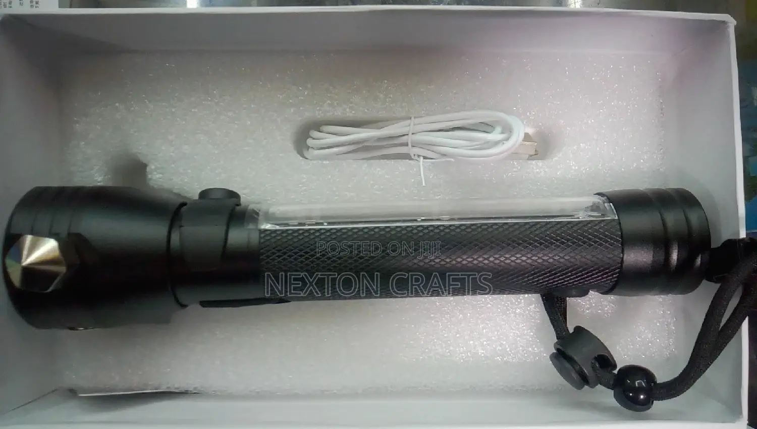 Rechargeable Solar LED Flashlight Torch and Alarm Function