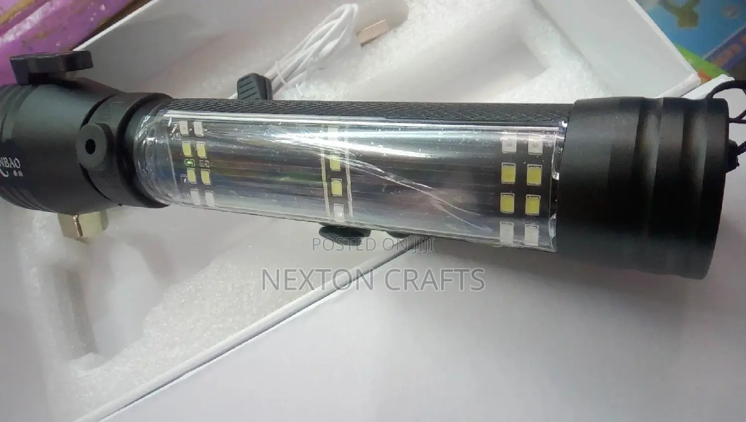 Rechargeable Solar LED Flashlight Torch and Alarm Function