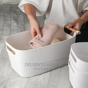 White Plastic Basket Organizer