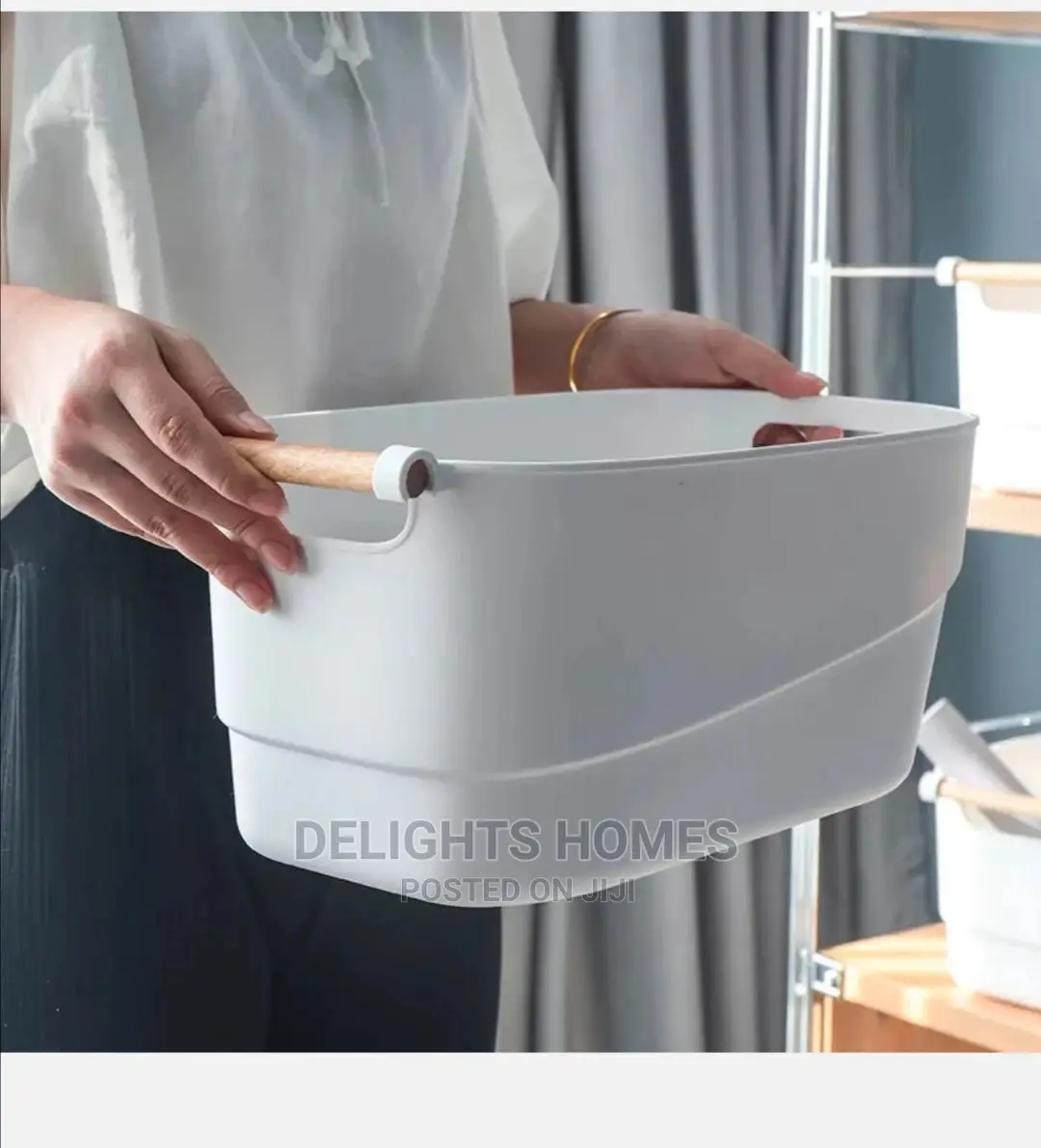 White Plastic Basket Organizer