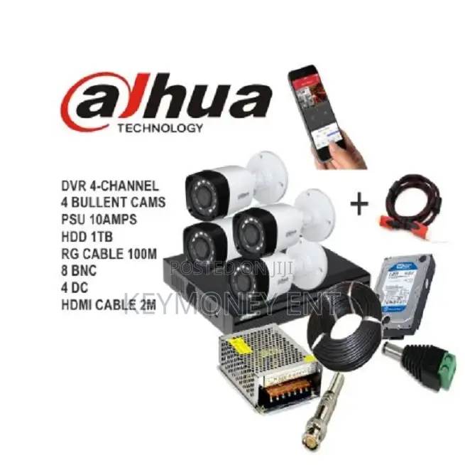 Dahua 4-Camera Pack CCTV Kit,1 TB Hard Disk