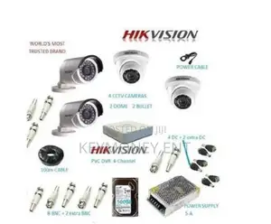 Hikvision 4 CCTV 2 DOME 2 BULLET Installation Kit With 1TB
