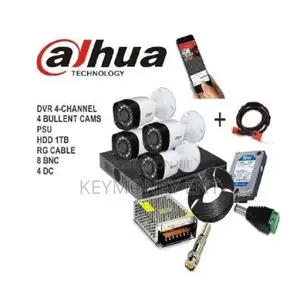 Dahua 4-Cameras Pack CCTV Kit,Power Supply Unit, Hard Disk 1