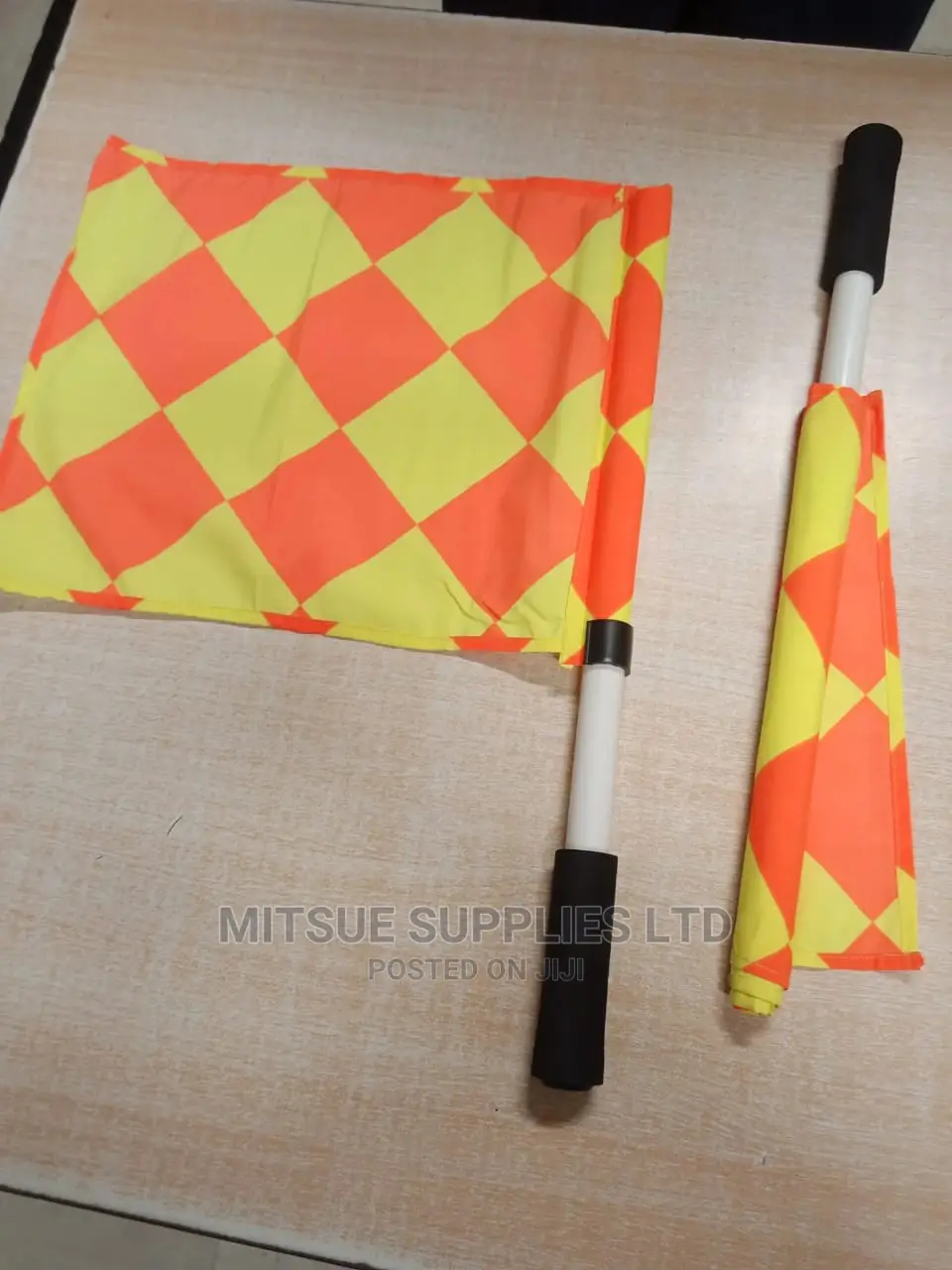A Pair Of Referee Linesman Flag Diamond Design