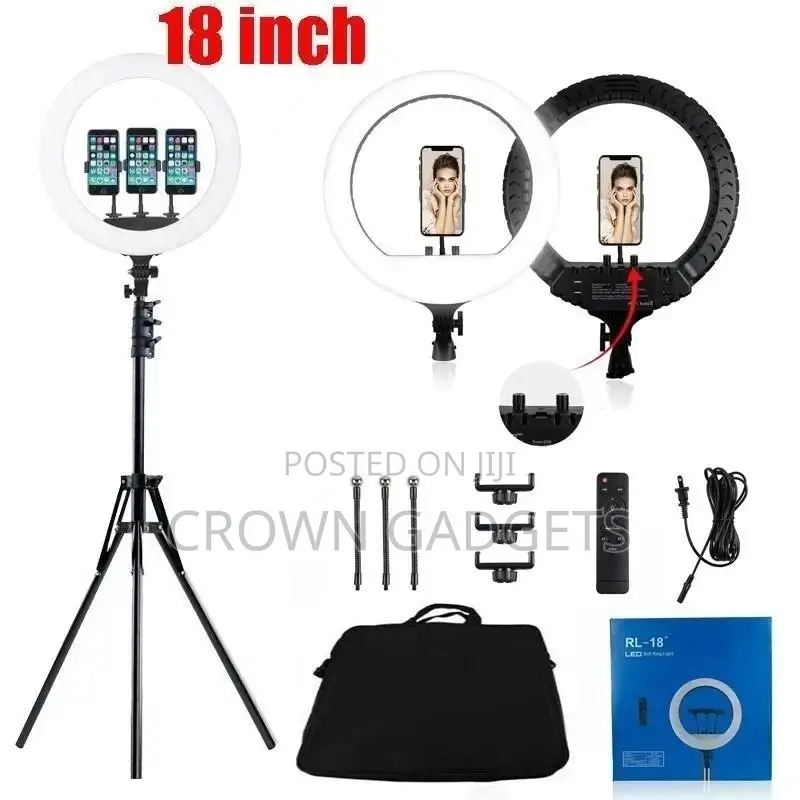 18-Inch SMD LED Ring Light Dimmable Lighting Kit
