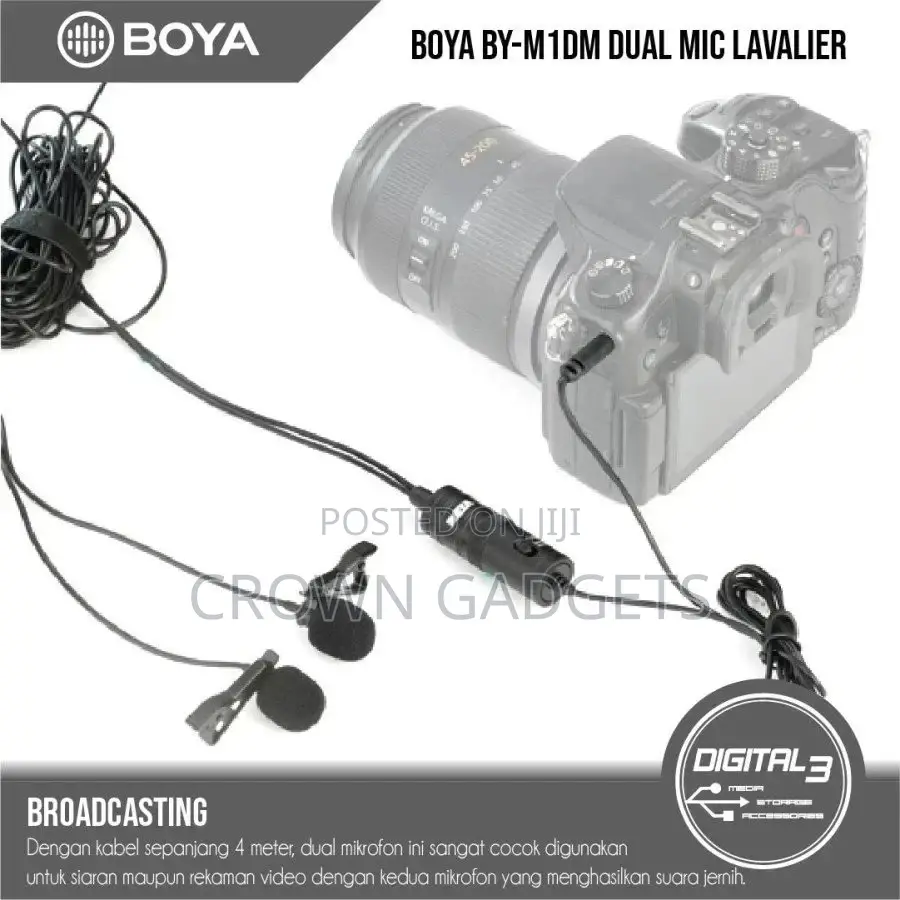 Boya BY-M1DM Dual Lavalier Microphone Clip on Mic