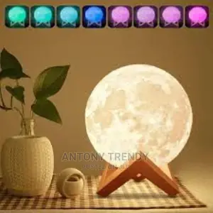 16 Colors Moon Lamp, LED Moon Light, Rechargable 3D Printing