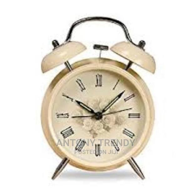 Retro Alarm Clock, Bedside Alarm Clock Cream White Colour - main view