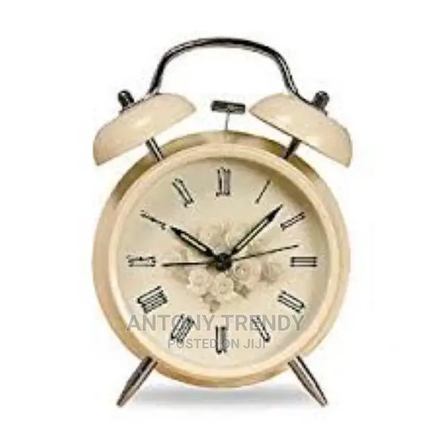 Retro Alarm Clock, Bedside Alarm Clock Cream White Colour