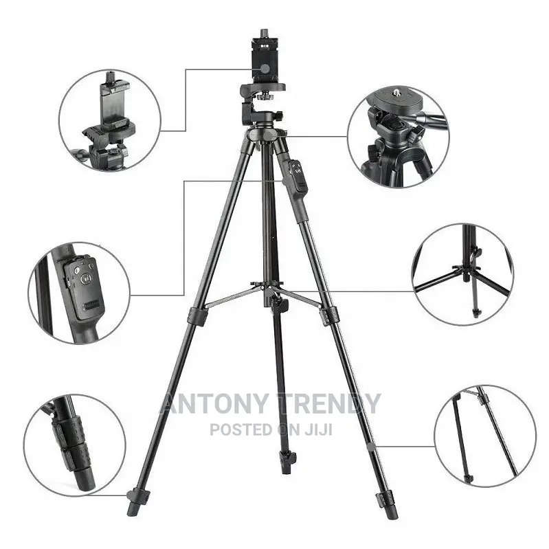 UNTENG VCT 5208 Aluminum Tripod Adjustable