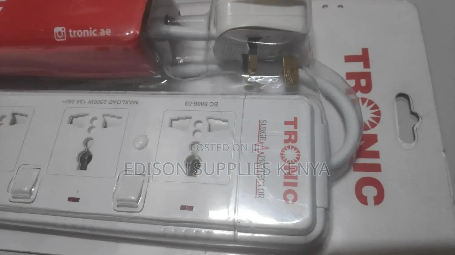 Extension Cable 4way Surge Protection Tronic Multi-Plug
