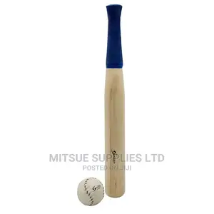 Rounders Bat/ Stick Wooden 45cm/18" With Ball for Senior