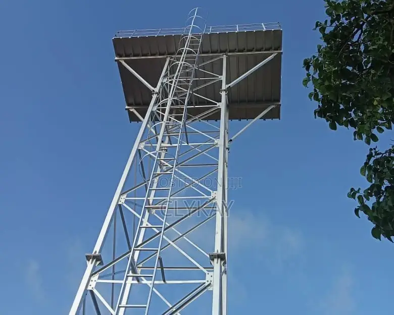 Raised Steel Tower and Steel Tank Metallic