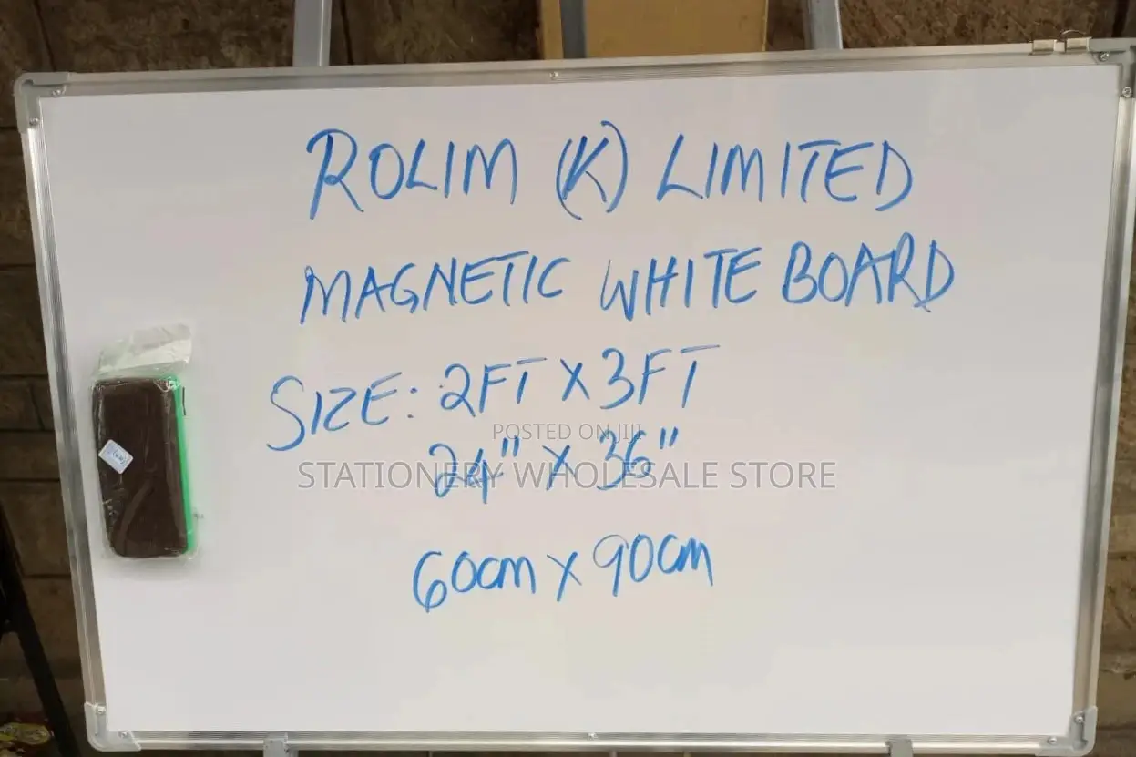 Magnetic White Board 2ftx3ft(60cmx90cm)+Free Duster
