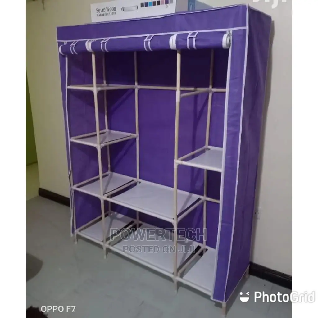 Wooden 3 Column Portable Wardrobe