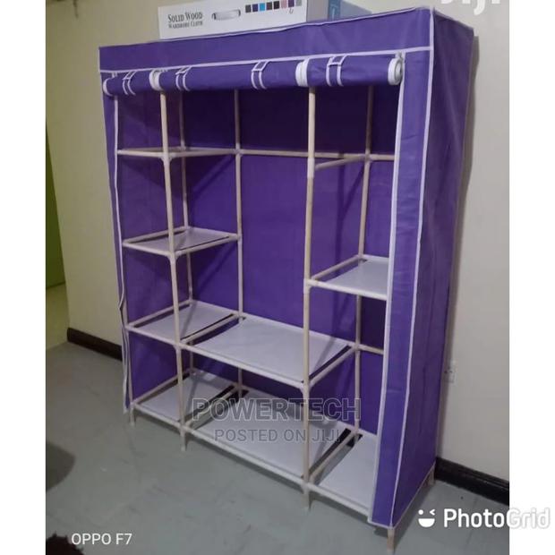 Wooden 3 Column Portable Wardrobe - main view