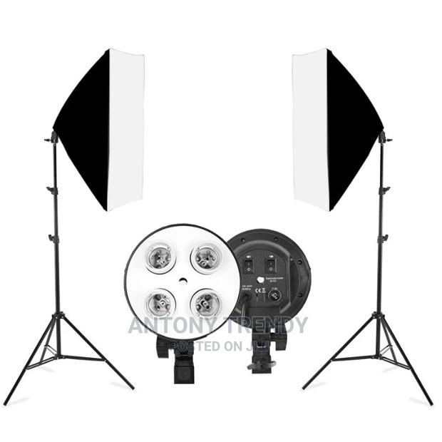 Photo Studio Diffuser 50*70cm Softbox E27 4 Lamp Holder