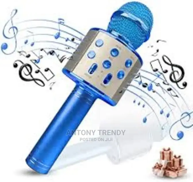 Blue Karaoke Microphone for Kids Best Fun Christmas Bi