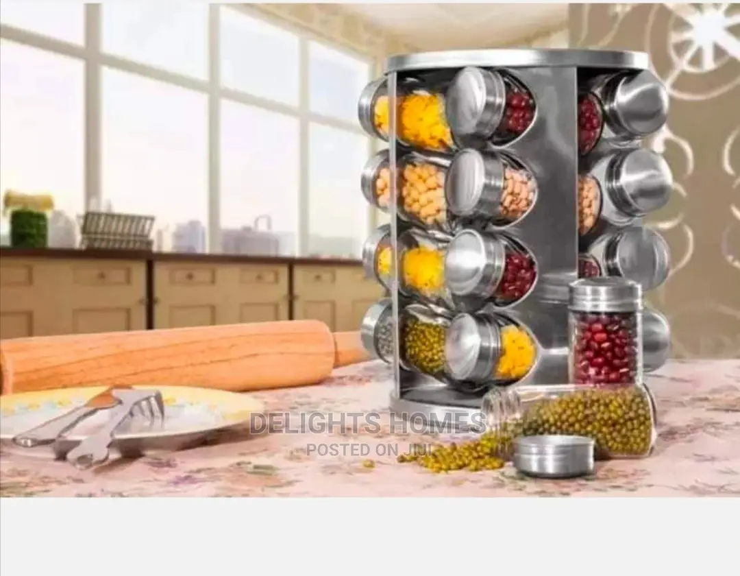 17pcs Stainless Steel Seasoning Bottle Rack