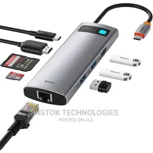 Baseus USB C Hub Docking Station, 8-In-1 USB C Hub Adapter W