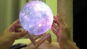 3D Printing Galaxy Moon Lamp Night Light Touch and Remote Co